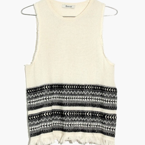 Madewell Villagrove Sweater Tank in Bright Ivory - Picture 1 of 11